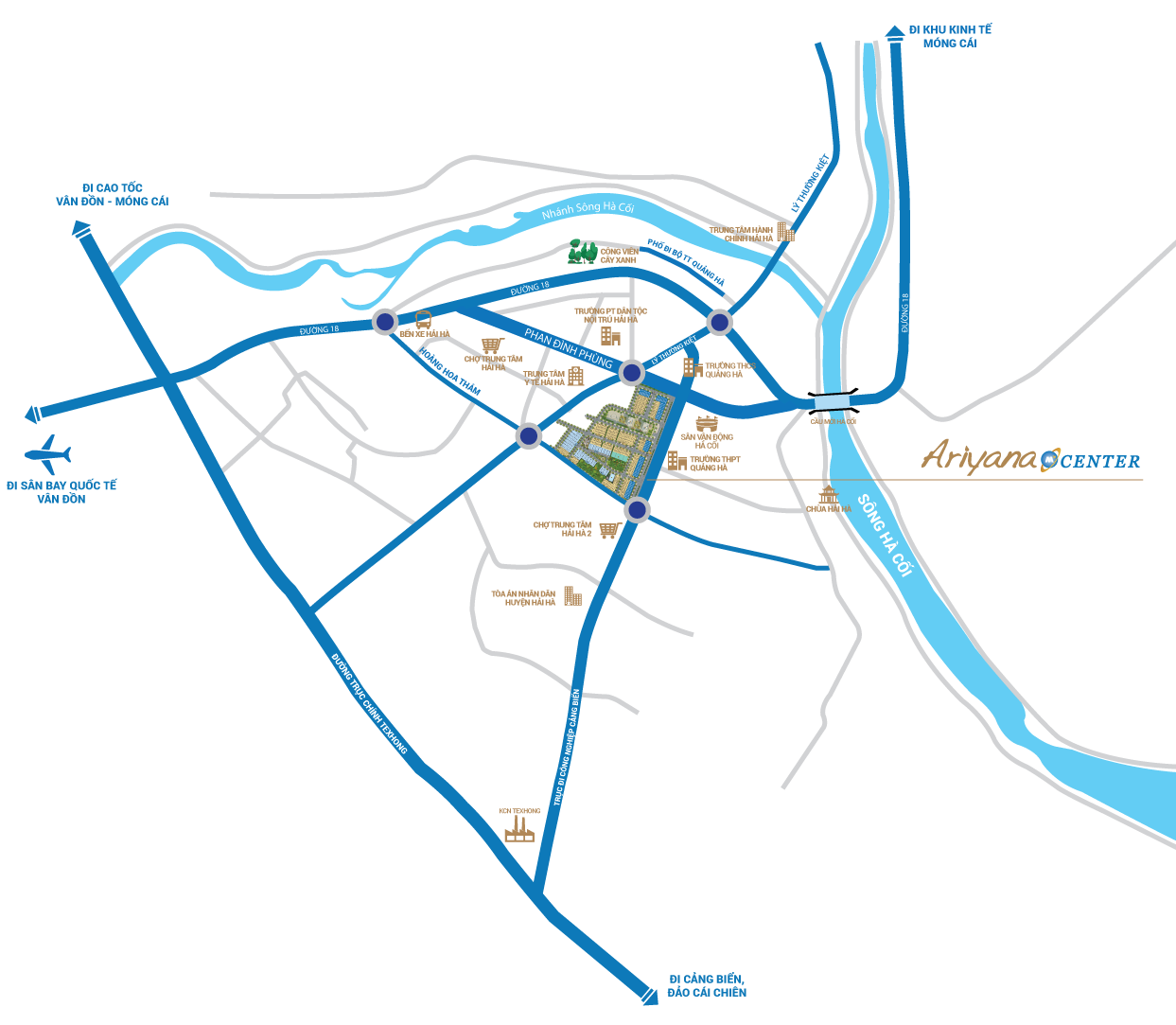 vị trí dự án Ariyana Center hải hà