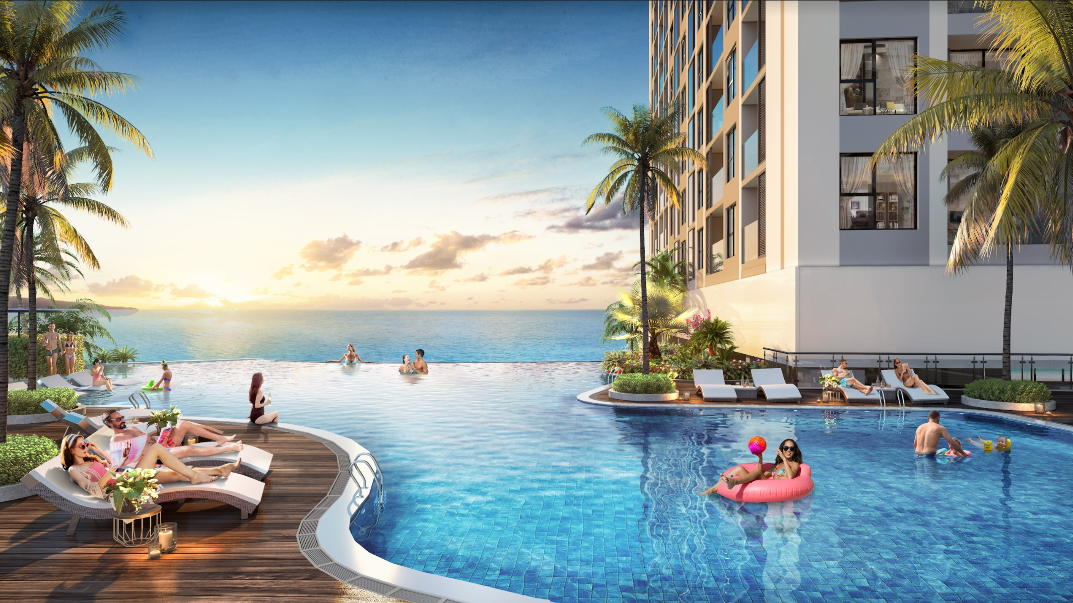 bể bơi vô cực chung cư the ruby hạ long