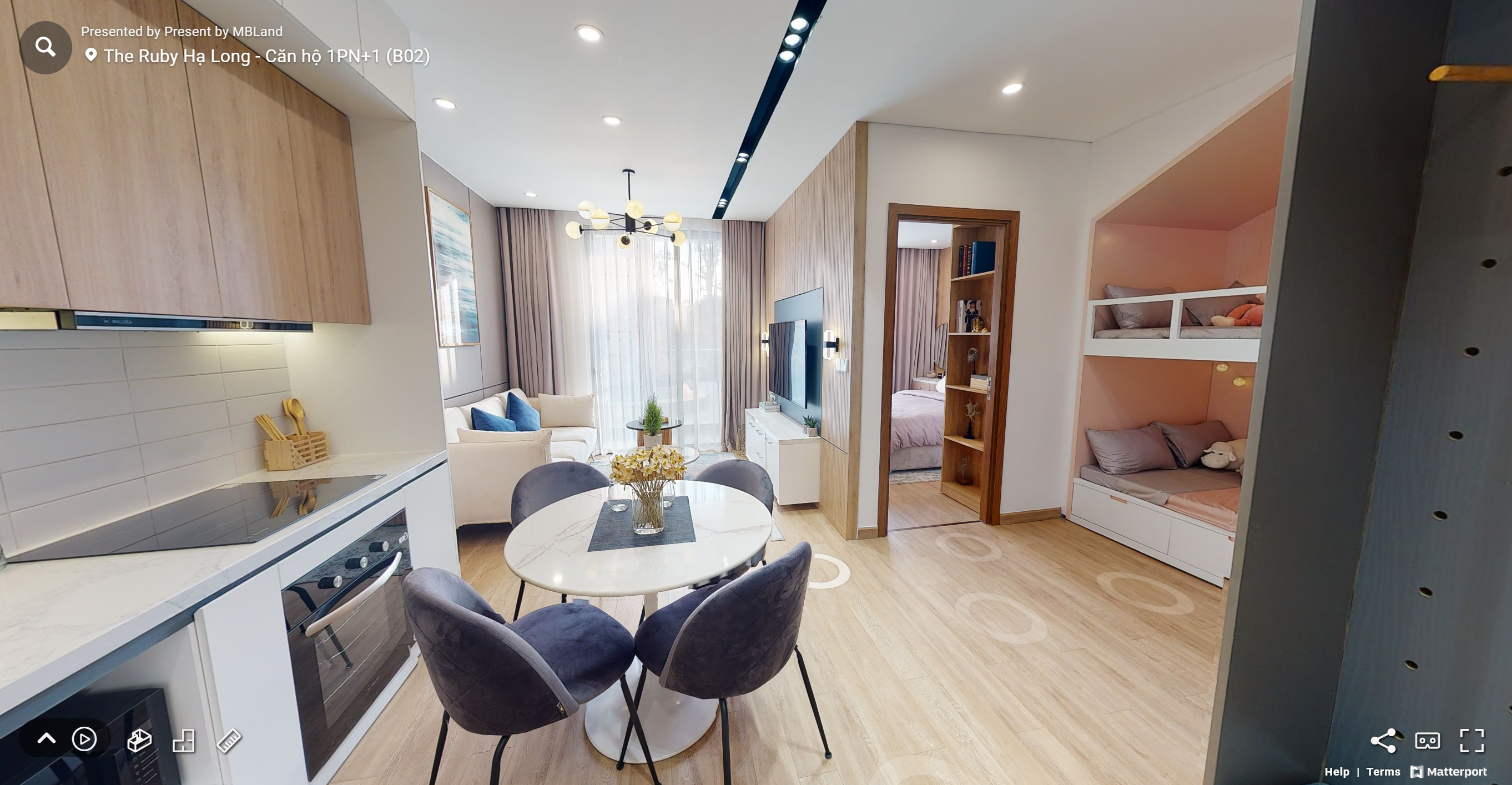 căn mẫu 1 phòng ngủ