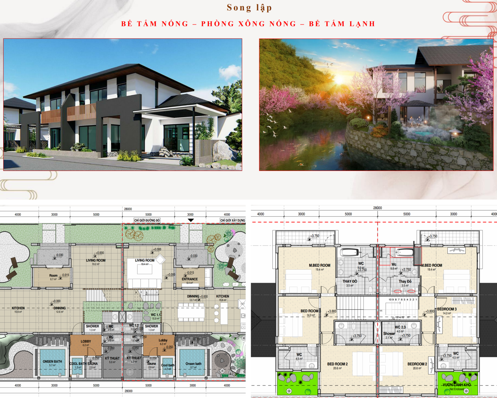 thiết kế của căn song lập sun onsen