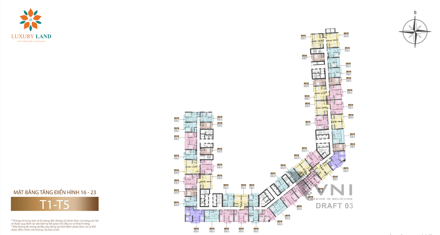 mặt bằng tầng 16 đến tầng 23