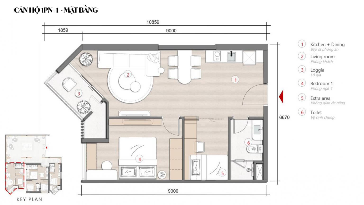 căn hộ 1 PN dự án Skym Hạ Long