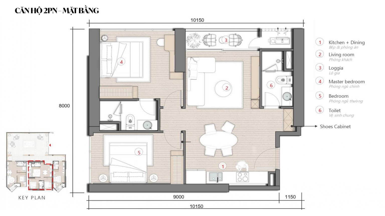 Căn hộ 2PN dự án Skym Hạ Long